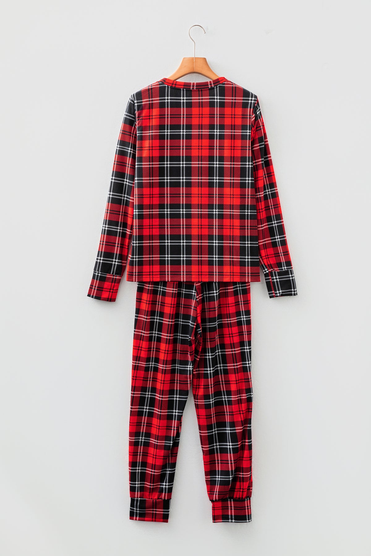 KaleaBoutique Stylish Festive Plaid Print Round Neck Long Sleeve and Pants 2 Piece Lounge Set - KaleaBoutique.com