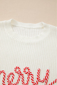 KaleaBoutique Striped Merry Bright Letter Christmas Sweater - KaleaBoutique.com