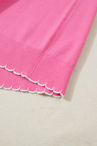 KaleaBoutique Stylish Big Ribbon Bow Print Contrast Stitch Trim Drop Shoulder Sweater - KaleaBoutique.com