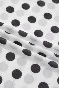 KaleaBoutique Stylish Polka Dot Mesh Long Sleeve Stand Neck Sheath Top - KaleaBoutique.com