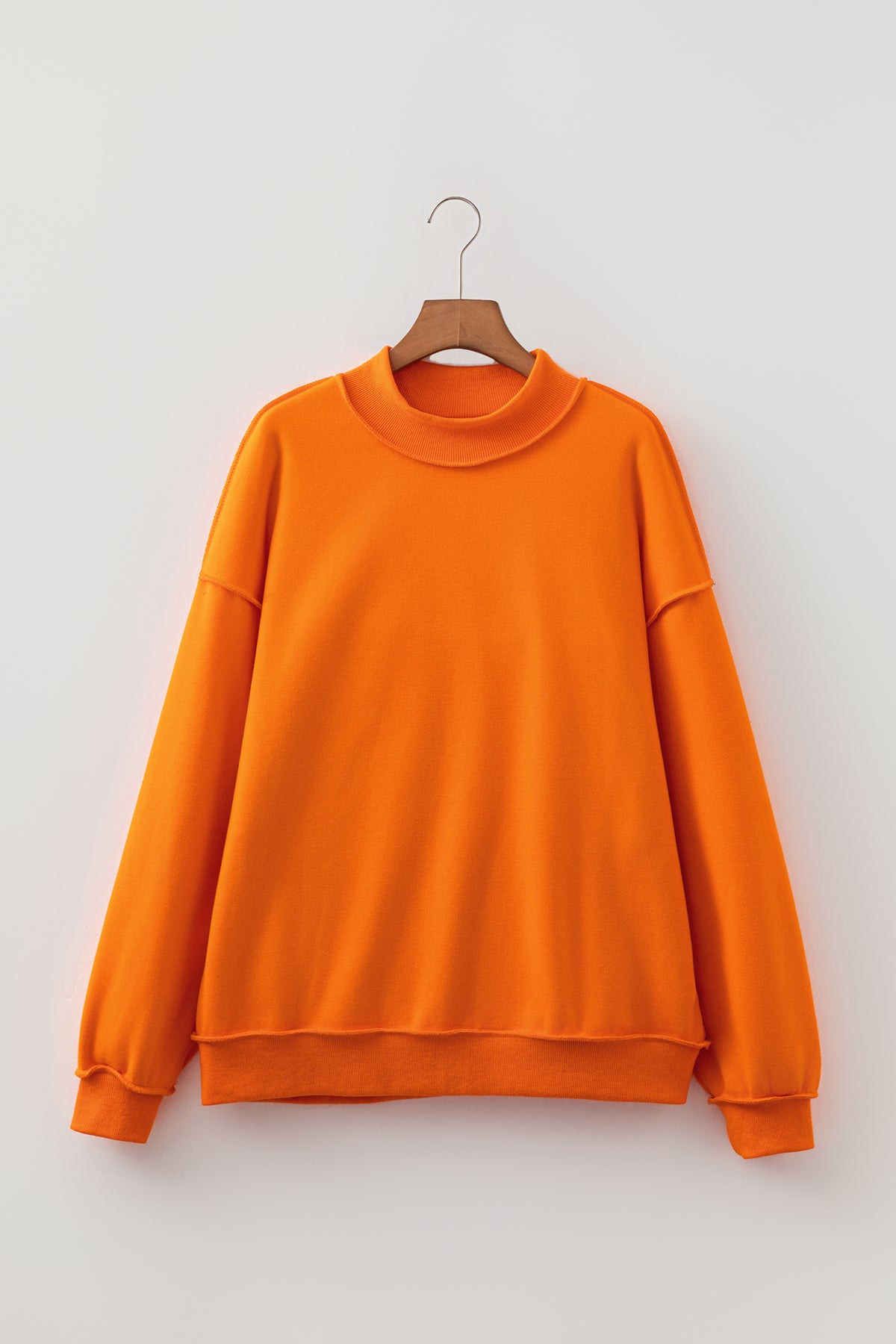 KaleaBoutique Comfortable Oversize Drop Shoulder Reversible Mock Neck Sweatshirt - KaleaBoutique.com
