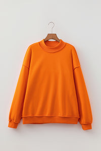 KaleaBoutique Comfortable Oversize Drop Shoulder Reversible Mock Neck Sweatshirt - KaleaBoutique.com