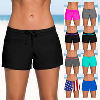 Women's Low-Rise Tie-Front Swim Shorts With Built-In Briefs - KaleaBoutique.com