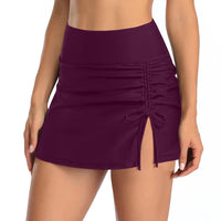 Women's High-Waist Side Tie Swim Skirt with Built-In Briefs - KaleaBoutique.com
