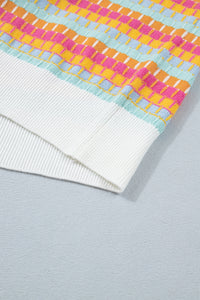 KaleaBoutique Stylish Abstract Striped Knit Short Sleeve Sweater - KaleaBoutique.com