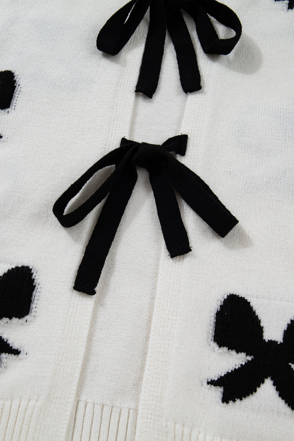 KaleaBoutique Comfortable Lace-up Bow Pattern Sweater Cardigan - KaleaBoutique.com