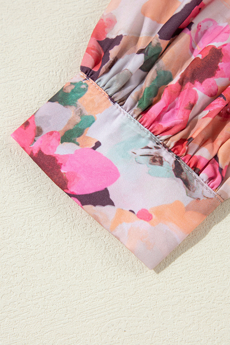 KaleaBoutique Floral Print Ruffled Stitch Buttoned Loose Fit Shirt - KaleaBoutique.com
