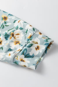KaleaBoutique Stylish Ribbed Floral Contrast Patchwork Long Sleeve Top - KaleaBoutique.com