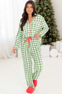 KaleaBoutique Comfortable Christmas Plaid Print Shirt and Pants Pajama Set - KaleaBoutique.com