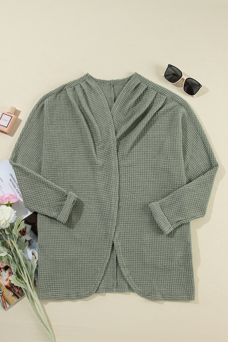 KaleaBoutique Perfect Comfortable Waffle Knit Open Front Cardigan - KaleaBoutique.com