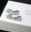 14K White Gold Crystal Teardrop Earrings, CZ Diamond Crystal Bridal Studs, Wedding Bridesmaid Crystal Earrings - KaleaBoutique.com