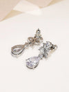 14K White Gold Crystal Teardrop Earrings, CZ Diamond Crystal Bridal Studs, Wedding Bridesmaid Crystal Earrings - KaleaBoutique.com