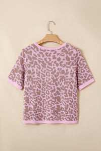 KaleaBoutique Comfortable Leopard Button Down Short Sleeve Sweater Cardigan - KaleaBoutique.com