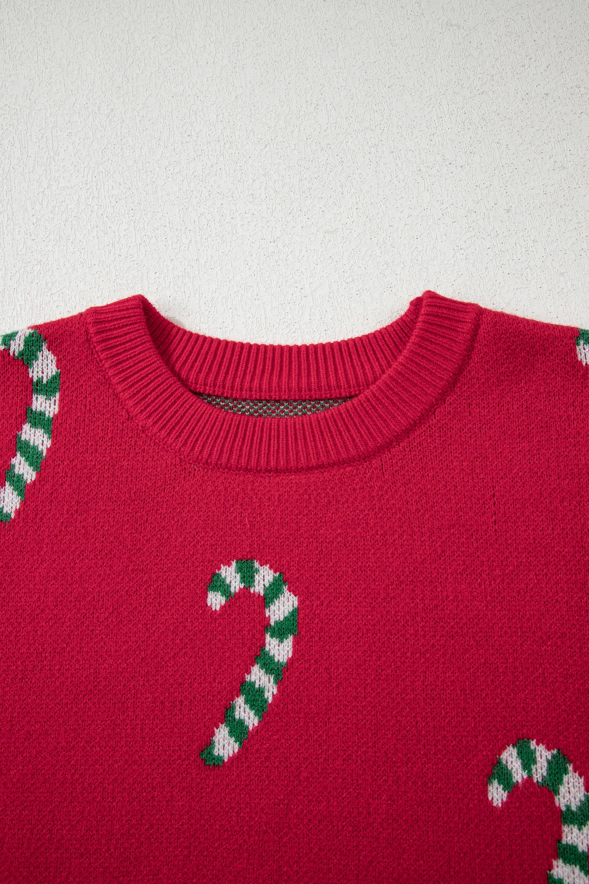 Christmas Candy Cane Holiday Drop Shoulder Sweater - KaleaBoutique.com