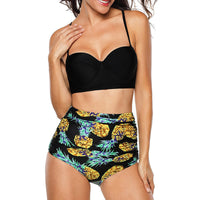 Women's High-Waist Ruched Tankini Set with Underwire Top - KaleaBoutique.com