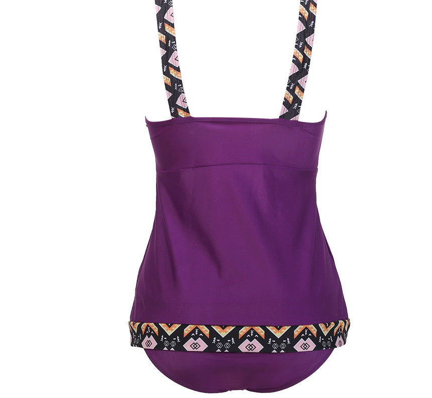 Women's Geometric-Trim Ruched Top and Briefs 2 PC Tankini Set - KaleaBoutique.com