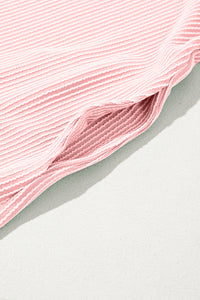 Corded Knit Crew Neck Puff Sleeve Shift Mini Dress - KaleaBoutique.com