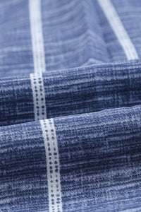 KaleaBoutique Stylish Striped Print V Neck Half Buttons Loose Blouse - KaleaBoutique.com