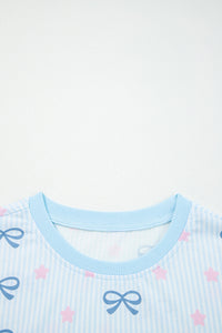 KaleaBoutique Stylish Bow Star Print Tied Detail 2pcs Lounge Set - KaleaBoutique.com