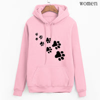 Women's Paw-Print Pullover Hoodie with Kangaroo Pocket - KaleaBoutique.com