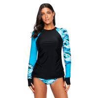 Women's Geometric-Print Long-Sleeve Swim Set with Tie-Side Briefs - KaleaBoutique.com