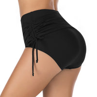 Women's High-Waist Ruched Side-Tie Swim Skirt With Built-In Briefs - KaleaBoutique.com