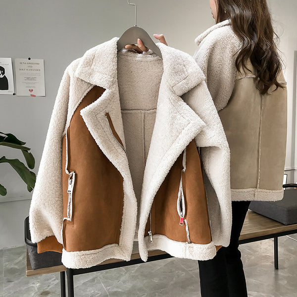 KaleaBoutique Women's Short Suede-Look Motorcycle Jacket - KaleaBoutique.com