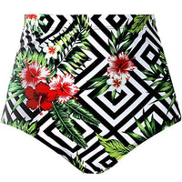 Women's High-Waist Swim Briefs in Solid and Printed Styles - KaleaBoutique.com