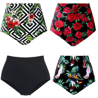 Women's High-Waist Swim Briefs in Solid and Printed Styles - KaleaBoutique.com