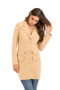 Women's V-Neck Double-Breasted Blazer Dress - KaleaBoutique.com