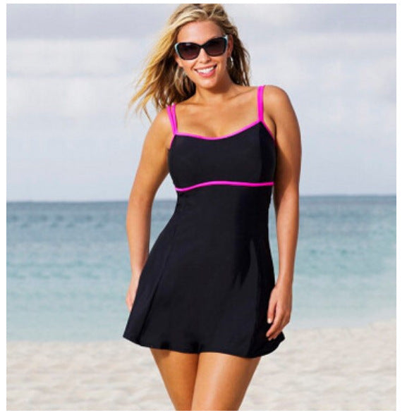 KaleaBoutique Black Skirted Swim Dress in Sizes S–5XL - KaleaBoutique.com