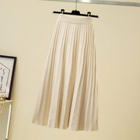 Women's Pleated Knit A-Lined Flared Midi Skirt - KaleaBoutique.com