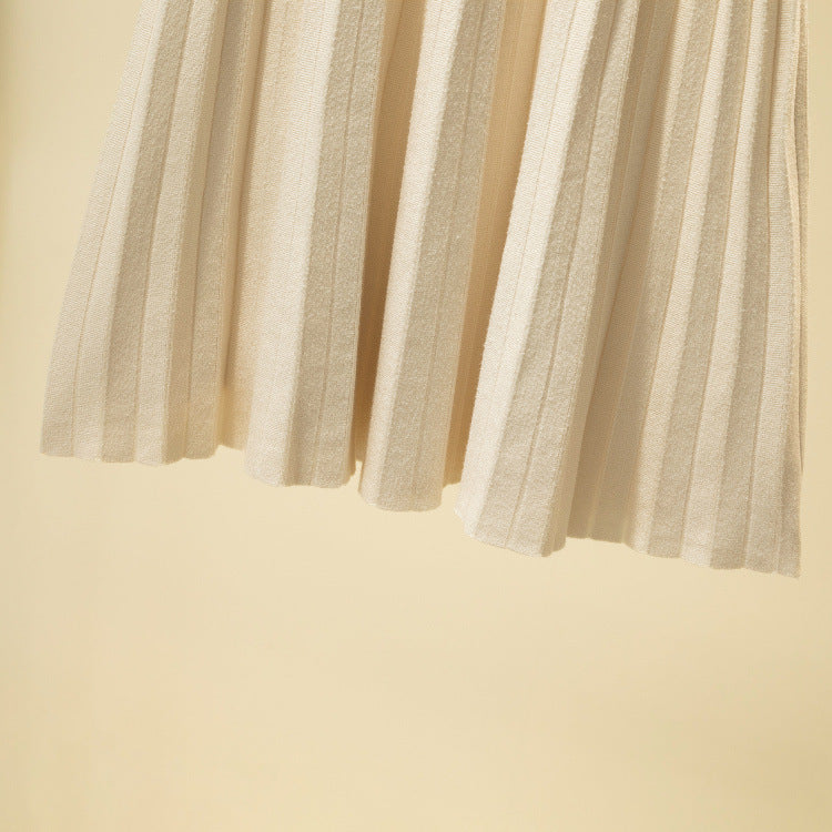 Women's Pleated Knit A-Lined Flared Midi Skirt - KaleaBoutique.com