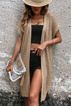 Batwing Sleeve Pointelle Knit Open Front Cardigan - KaleaBoutique.com