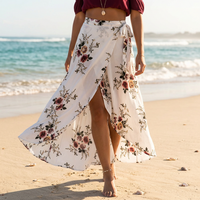 Women's Floral Tie-Waist Asymmetric Wrap Maxi Skirt - KaleaBoutique.com