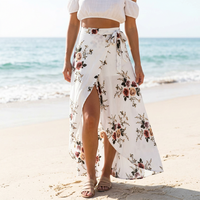 Women's Floral Tie-Waist Asymmetric Wrap Maxi Skirt - KaleaBoutique.com