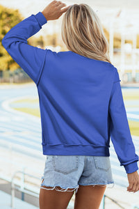 Oversize Drop Shoulder Reversible Mock Neck Sweatshirt - KaleaBoutique.com