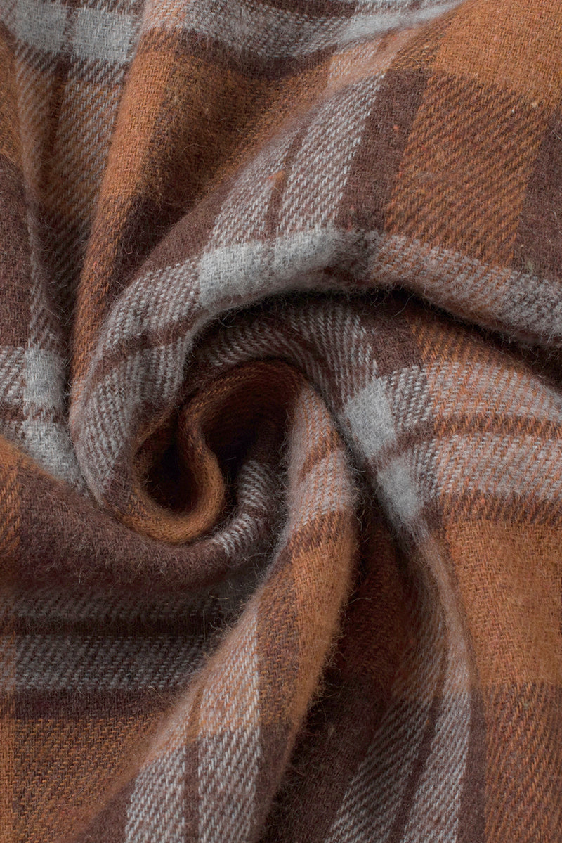 KaleaBoutique Plus Size Plaid Contrast Button Up Hooded Jacket - KaleaBoutique.com