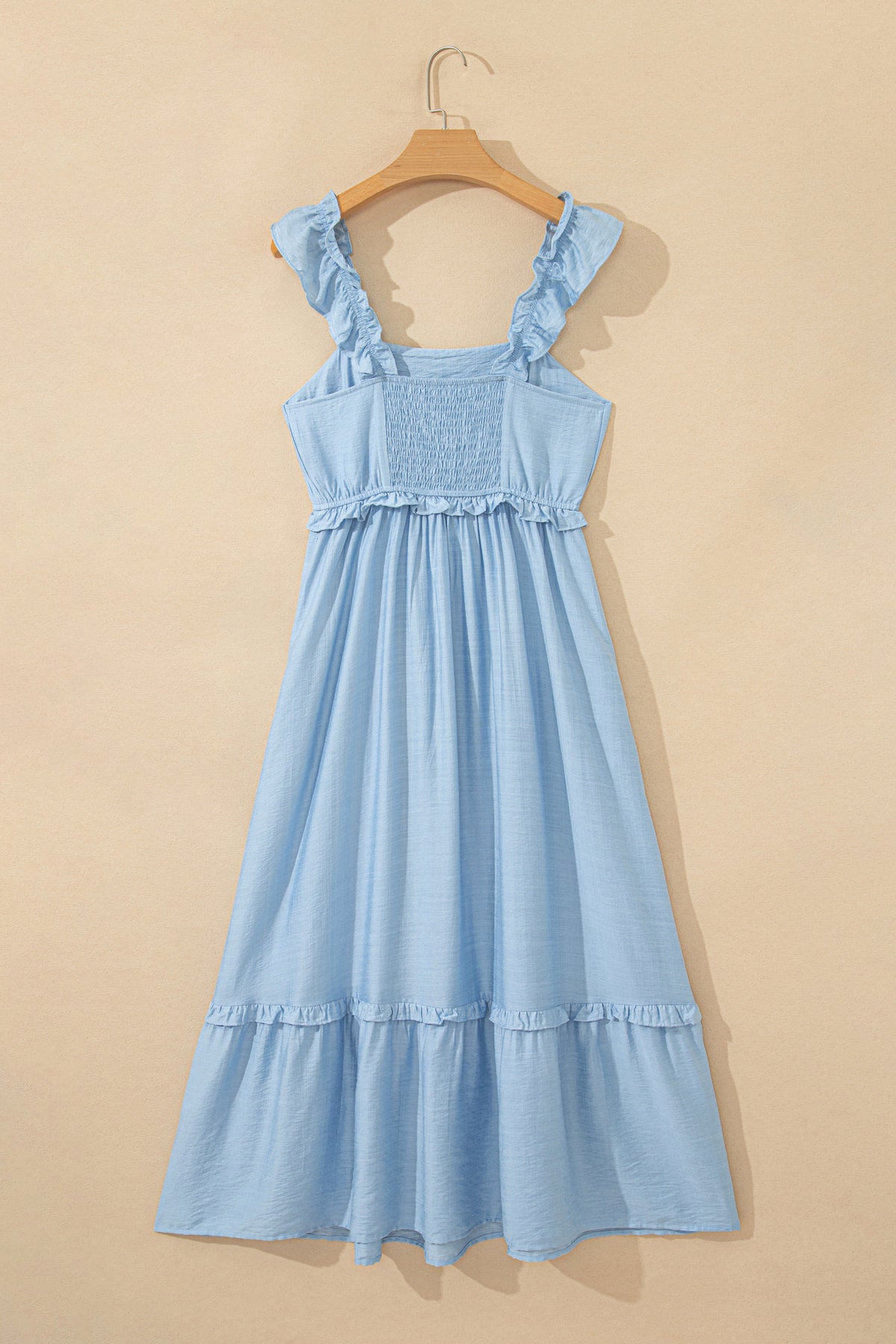 KaleaBoutique Stylish Solid Color Ruffle Trim High Waist Sleeveless Maxi Dress - KaleaBoutique.com