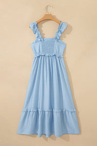 KaleaBoutique Stylish Solid Color Ruffle Trim High Waist Sleeveless Maxi Dress - KaleaBoutique.com