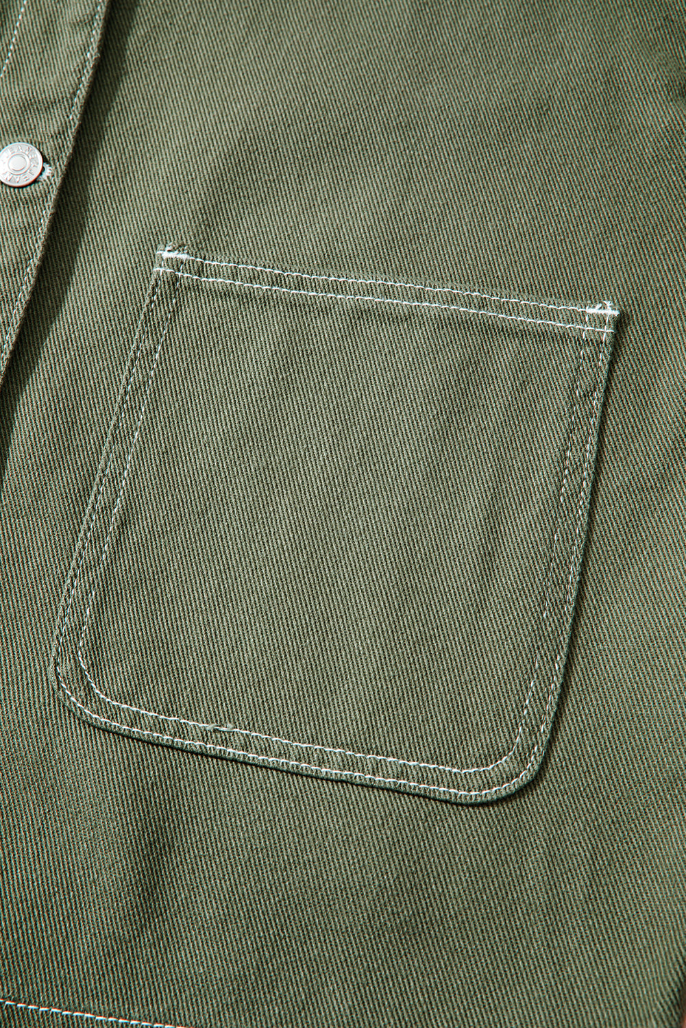Patched Pocket Collared Button Front Boyfriend Denim Jacket - KaleaBoutique.com