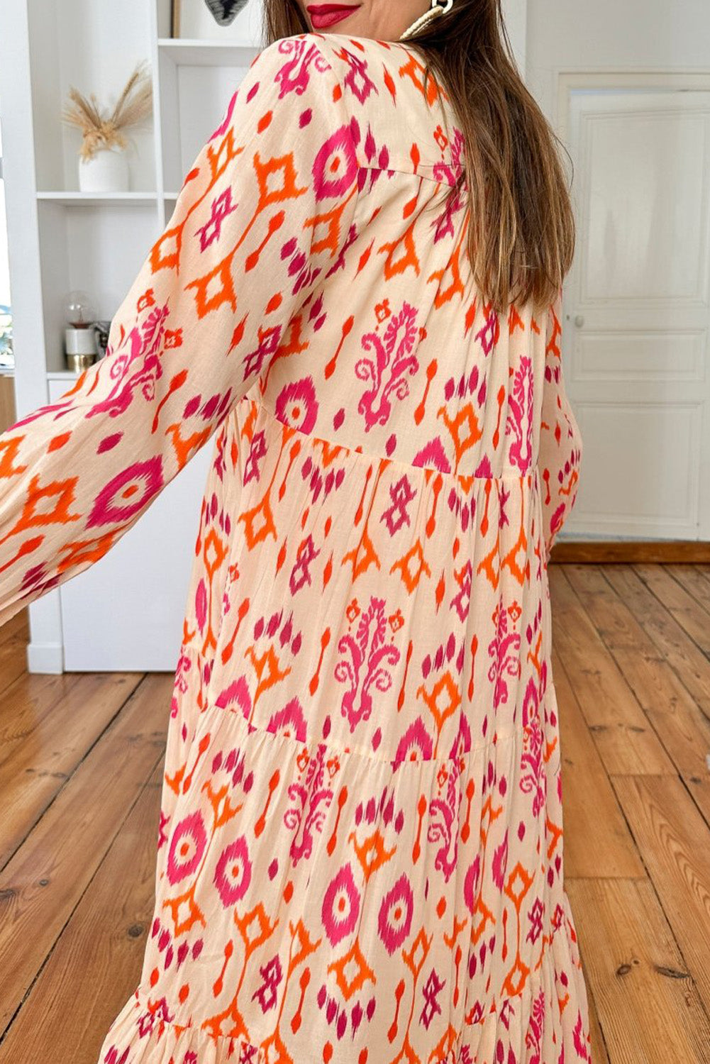 Western Abstract Geometric Printed Maxi Dress - KaleaBoutique.com