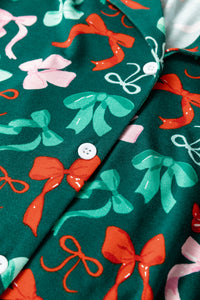 KaleaBoutique Stylish Festive Bow Print 2pcs Pajama Pant Set - KaleaBoutique.com