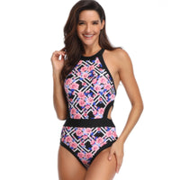 Women or Girls Matching Floral High-Neck One-Piece Swimsuits - KaleaBoutique.com