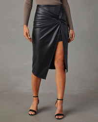 Women's Split Mid-length Hot Girl Leather Hip Skirt - KaleaBoutique.com