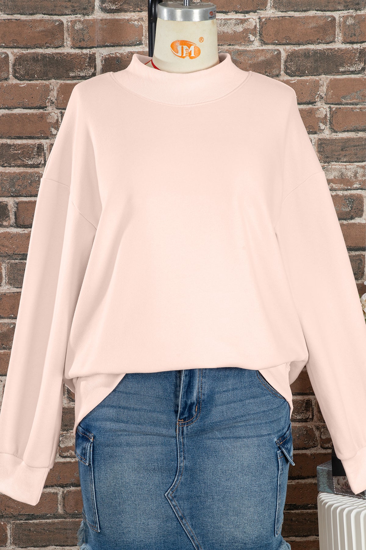 KaleaBoutique Comfortable Oversize Mock Neck Sweatshirt - KaleaBoutique.com
