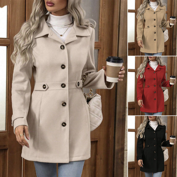 KaleaBoutique Women's Mid-Length Single-Breasted Coat - KaleaBoutique.com