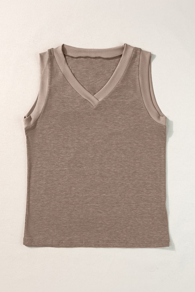 KaleaBoutique Comfortable Ribbed V Neck Tank - KaleaBoutique.com