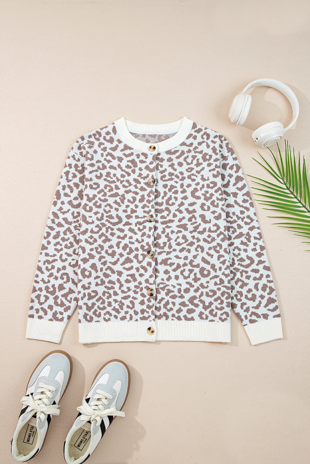 KaleaBoutique Stylish Leopard Drop Shoulder Chunky Knitted Cardigan Sweater - KaleaBoutique.com