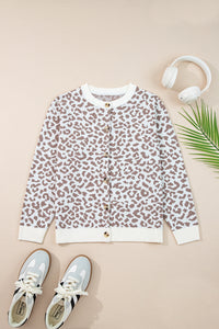 KaleaBoutique Stylish Leopard Drop Shoulder Chunky Knitted Cardigan Sweater - KaleaBoutique.com